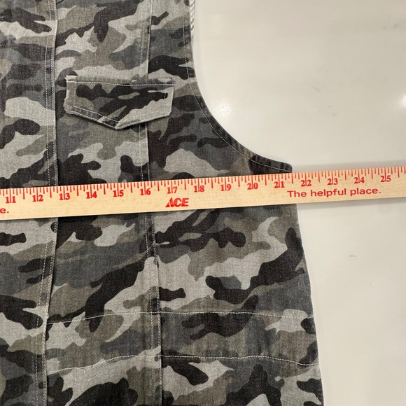Mystree Camo Utility Vest Womens L Sleeveless Military Jacket Streetwear Gray - Picture 6 of 7